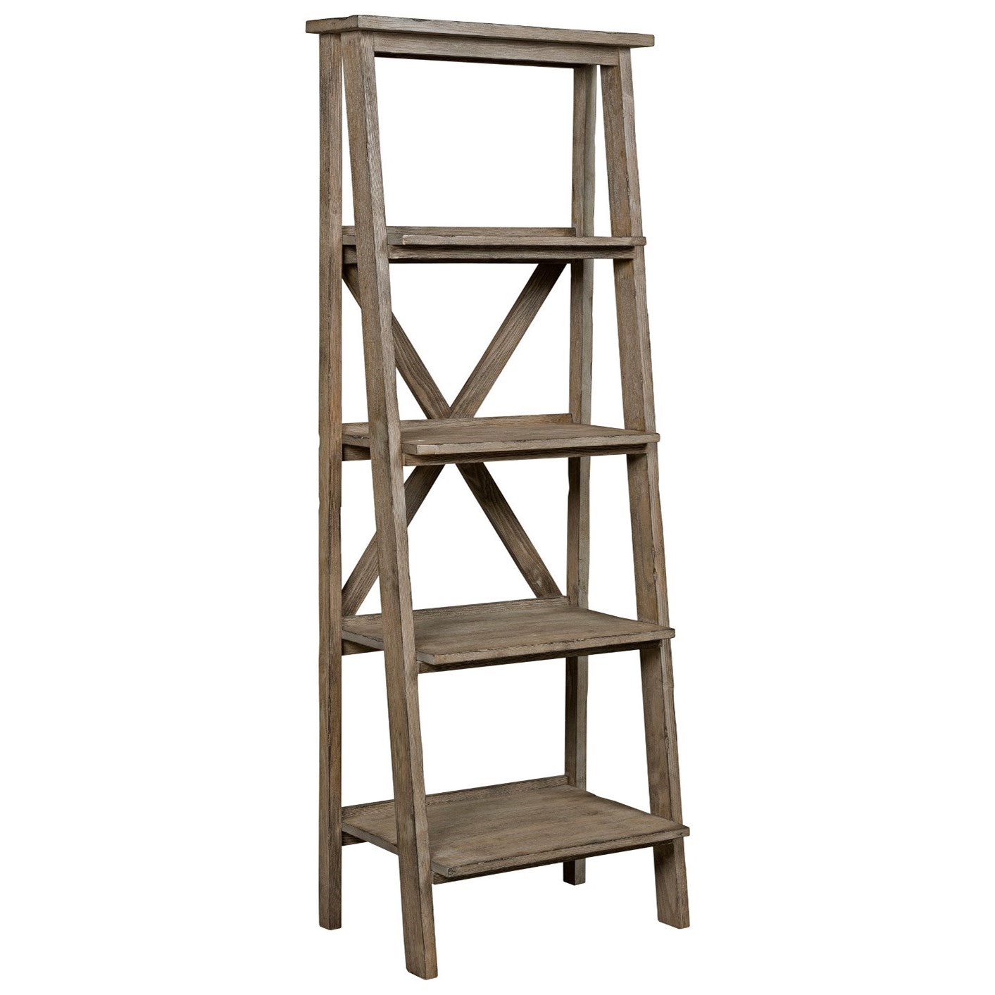 Kincaid Furniture Foundry Rustic Weathered Gray Etagere Bookshelf